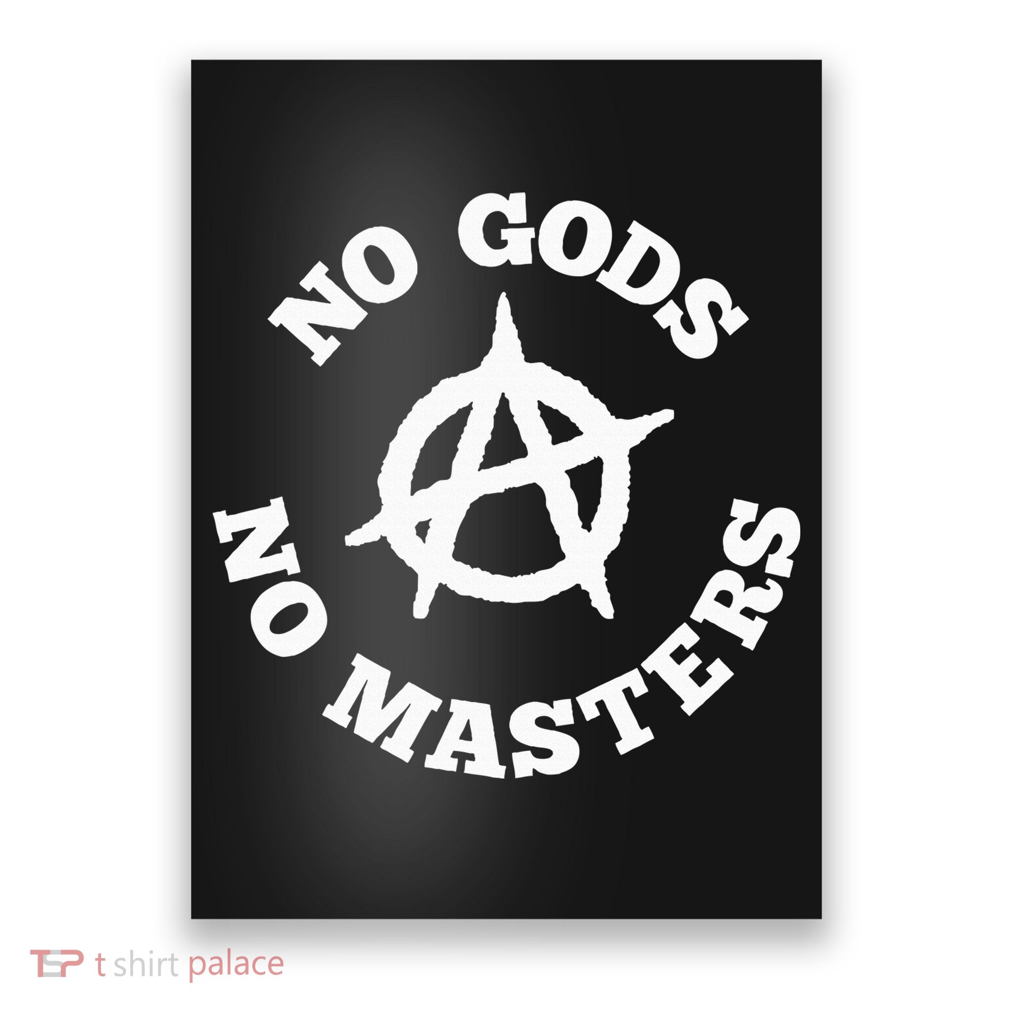 No Gods No Masters Anarchy Symbol Anarchist Atheist Poster