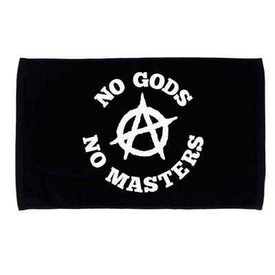 No Gods No Masters Anarchy Symbol Anarchist Atheist Microfiber Hand Towel