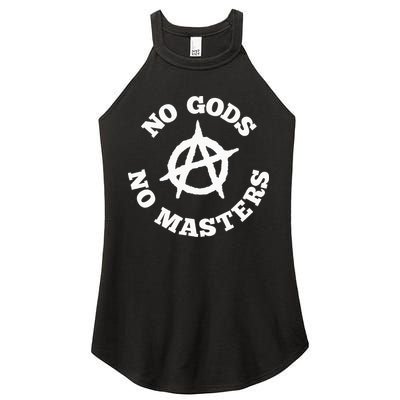 No Gods No Masters Anarchy Symbol Anarchist Atheist Women's Perfect Tri Rocker Tank