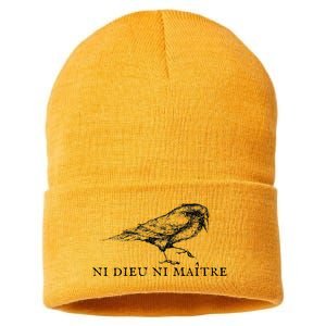 No God No Master Ni Dieu Ni Maitre Sustainable Knit Beanie