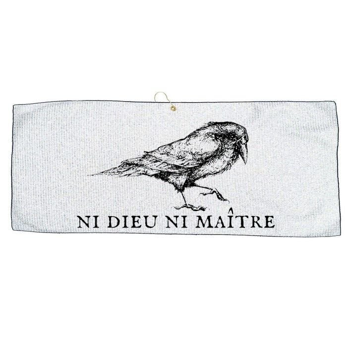 No God No Master Ni Dieu Ni Maitre Large Microfiber Waffle Golf Towel