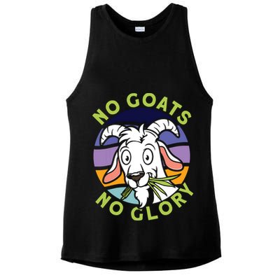 No Goats No Glory Goat Retro Goats Farmer Ladies PosiCharge Tri-Blend Wicking Tank