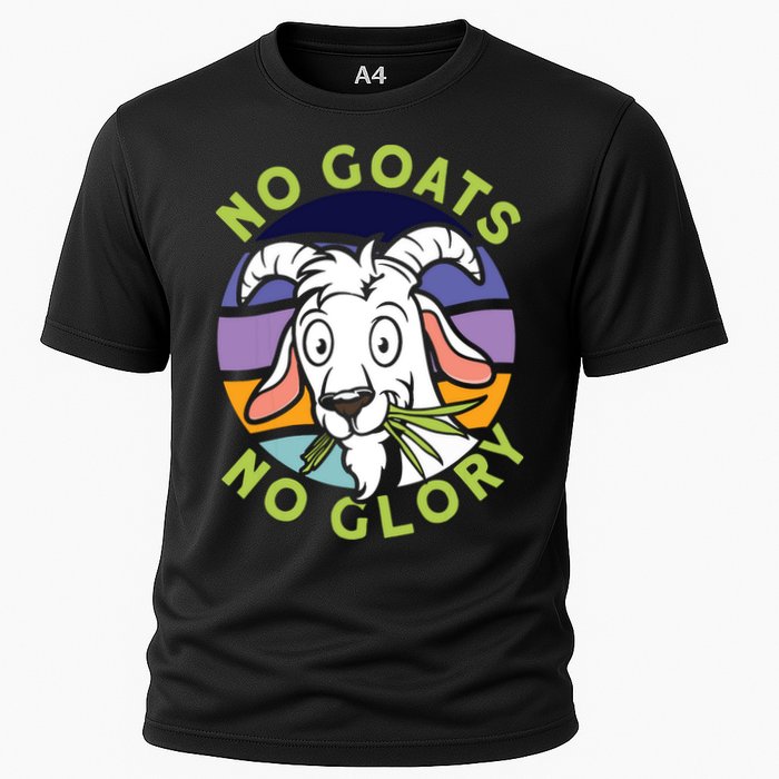 No Goats No Glory Goat Retro Goats Farmer Cooling Performance Crew T-Shirt
