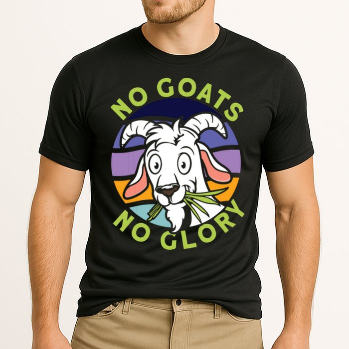No Goats No Glory Goat Retro Goats Farmer Cooling Performance Crew T-Shirt