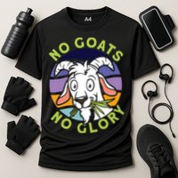 No Goats No Glory Goat Retro Goats Farmer Cooling Performance Crew T-Shirt