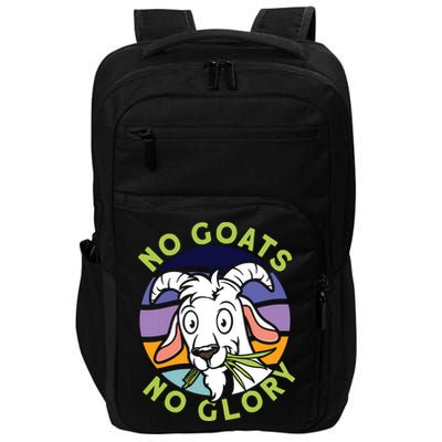 No Goats No Glory Goat Retro Goats Farmer Impact Tech Backpack