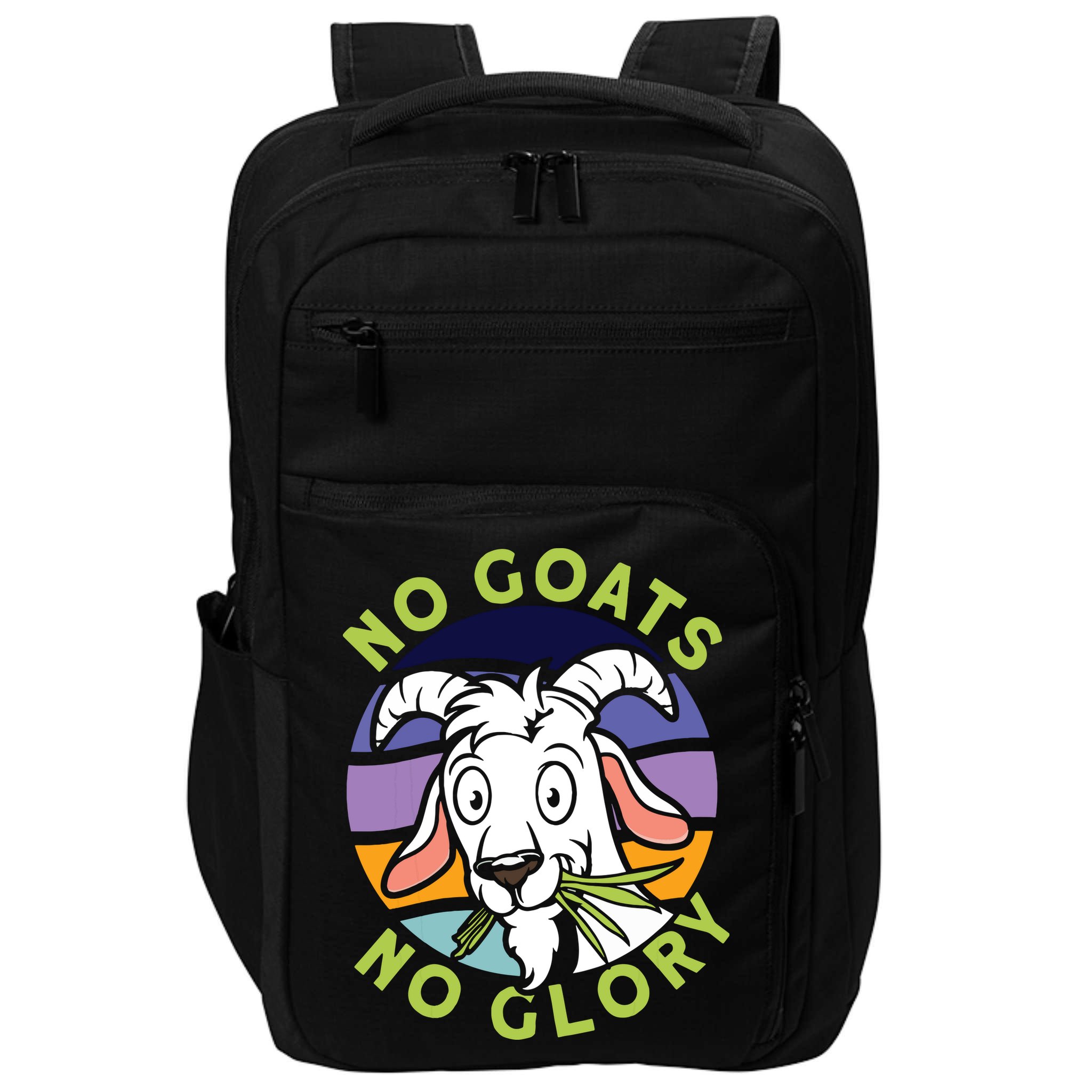 No Goats No Glory Goat Retro Goats Farmer Impact Tech Backpack