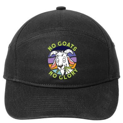 No Goats No Glory Goat Retro Goats Farmer 7-Panel Snapback Hat
