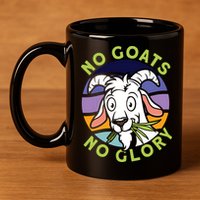 No Goats No Glory Goat Retro Goats Farmer 11oz C Handle Ceramic Mug