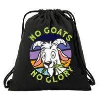 No Goats No Glory Goat Retro Goats Farmer Drawstring Bag
