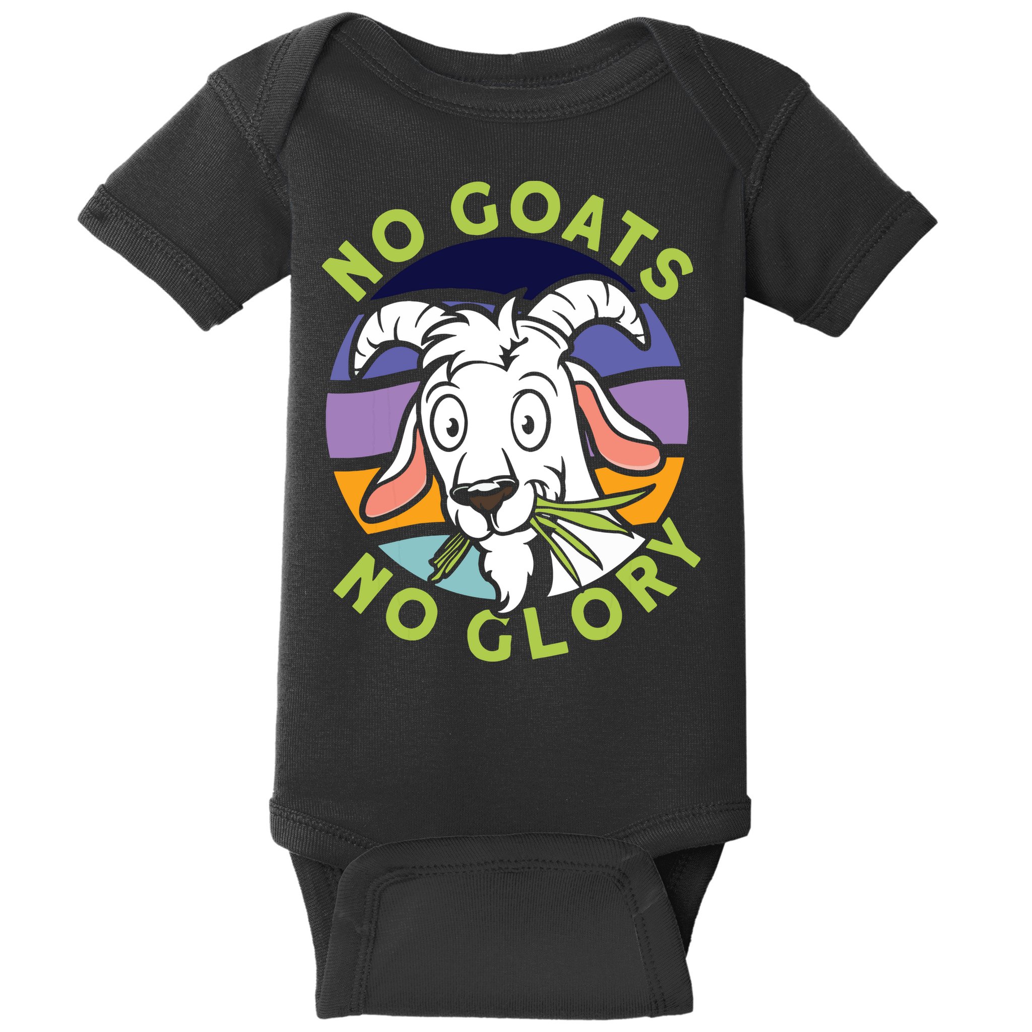 No Goats No Glory Goat Retro Goats Farmer Baby Bodysuit
