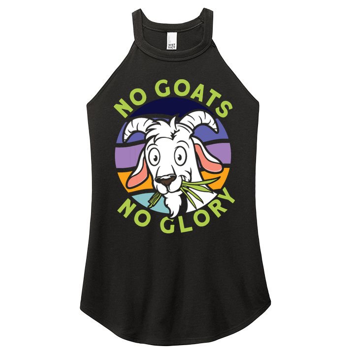 No Goats No Glory Goat Retro Goats Farmer Women's Perfect Tri Rocker Tank