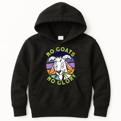 No Goats No Glory Goat Retro Goats Farmer Kids Hoodie