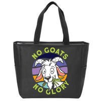 No Goats No Glory Goat Retro Goats Farmer Zip Tote Bag