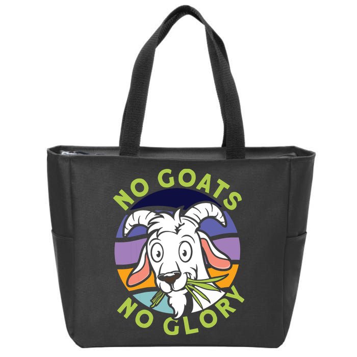 No Goats No Glory Goat Retro Goats Farmer Zip Tote Bag