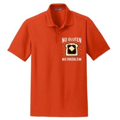 No Gluten No Problem Toast Celiac Awareness Funny Gift Dry Zone Grid Polo