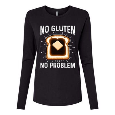 No Gluten No Problem Toast Celiac Awareness Funny Gift Womens Cotton Relaxed Long Sleeve T-Shirt