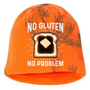 No Gluten No Problem Toast Celiac Awareness Funny Gift Kati - Camo Knit Beanie