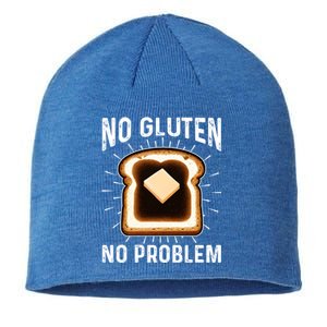 No Gluten No Problem Toast Celiac Awareness Funny Gift Sustainable Beanie