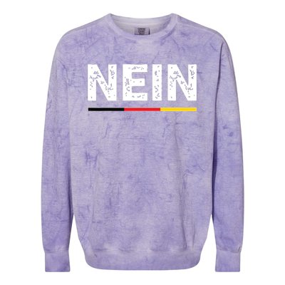 Nein German No Saying Funny Germany Vintage Colorblast Crewneck Sweatshirt