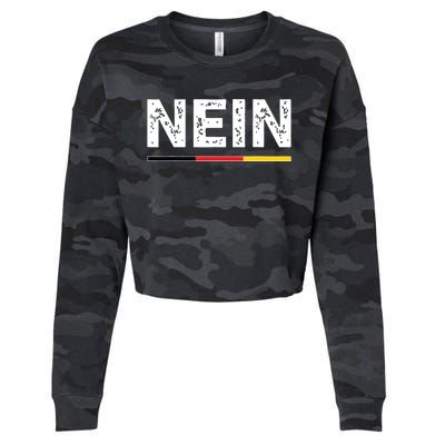 Nein German No Saying Funny Germany Vintage Cropped Pullover Crew