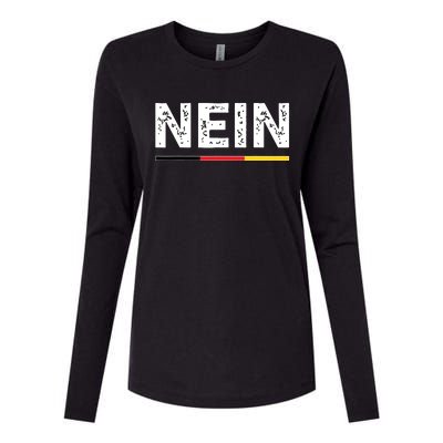 Nein German No Saying Funny Germany Vintage Womens Cotton Relaxed Long Sleeve T-Shirt