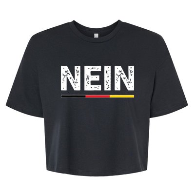 Nein German No Saying Funny Germany Vintage Bella+Canvas Jersey Crop Tee