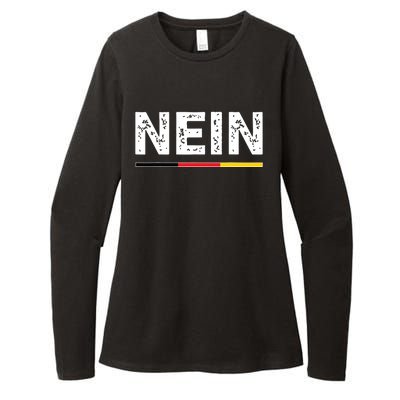 Nein German No Saying Funny Germany Vintage Womens CVC Long Sleeve Shirt