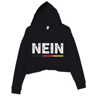 Nein German No Saying Funny Germany Vintage Crop Fleece Hoodie