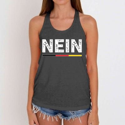 Nein German No Saying Funny Germany Vintage Women's Knotted Racerback Tank