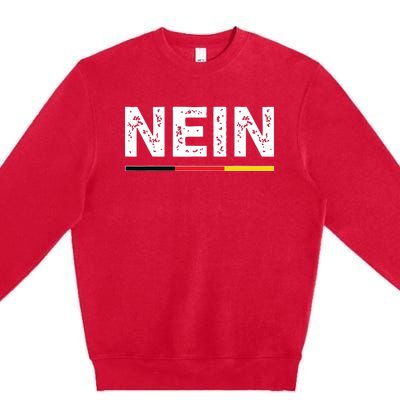 Nein German No Saying Funny Germany Vintage Premium Crewneck Sweatshirt