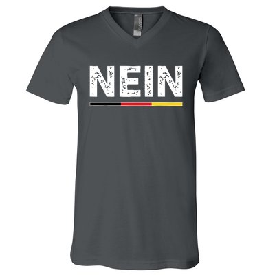 Nein German No Saying Funny Germany Vintage V-Neck T-Shirt