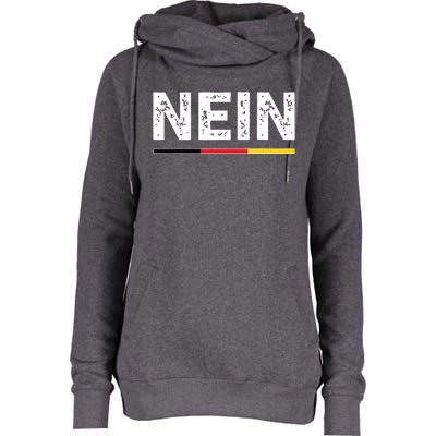 Nein German No Saying Funny Germany Vintage Womens Funnel Neck Pullover Hood