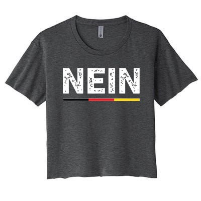 Nein German No Saying Funny Germany Vintage Women's Crop Top Tee