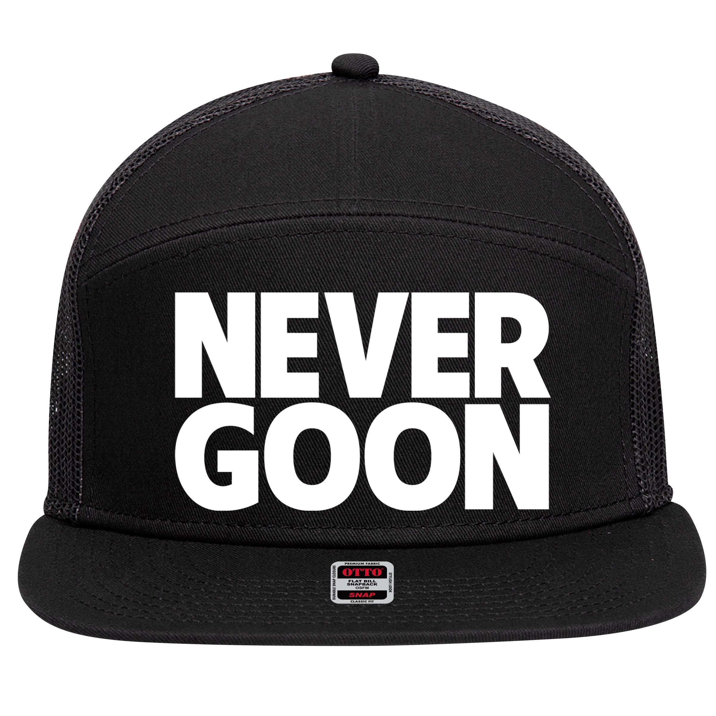 Never Goon 7 Panel Mesh Trucker Snapback Hat