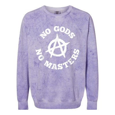 No Gods No Masters Anarchy Symbol Anarchist Atheist Colorblast Crewneck Sweatshirt