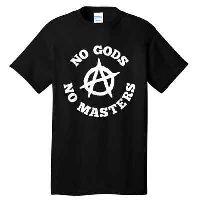 No Gods No Masters Anarchy Symbol Anarchist Atheist Tall T-Shirt