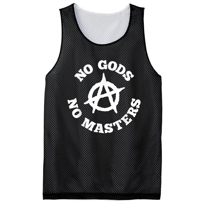 No Gods No Masters Anarchy Symbol Anarchist Atheist Mesh Reversible Basketball Jersey Tank