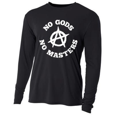 No Gods No Masters Anarchy Symbol Anarchist Atheist Cooling Performance Long Sleeve Crew