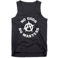 No Gods No Masters Anarchy Symbol Anarchist Atheist Tank Top