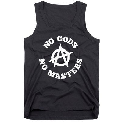 No Gods No Masters Anarchy Symbol Anarchist Atheist Tank Top