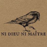No God No Master Ni Dieu Ni Maitre Retro Crow Bird Cotton Canvas Backpack