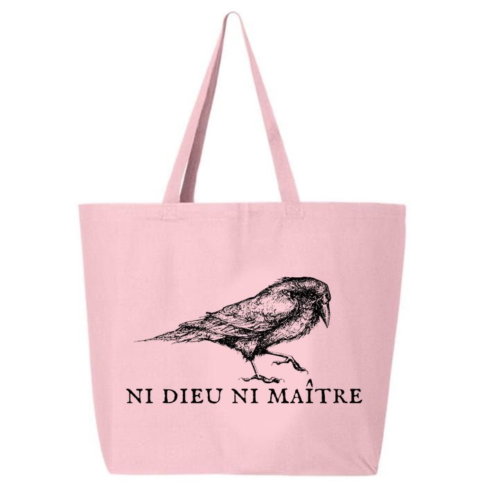 No God No Master Ni Dieu Ni Maitre Retro Crow Bird 25L Jumbo Tote