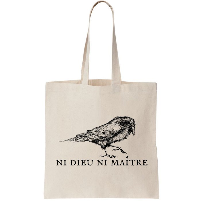 No God No Master Ni Dieu Ni Maitre Retro Crow Bird Bag
