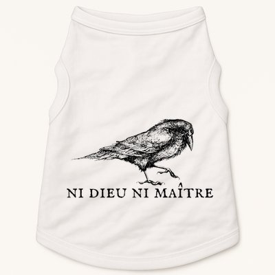 No God No Master Ni Dieu Ni Maitre Retro Crow Bird Doggie Tank