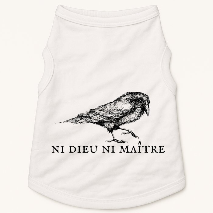 No God No Master Ni Dieu Ni Maitre Retro Crow Bird Doggie Tank