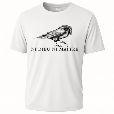 No God No Master Ni Dieu Ni Maitre Retro Crow Bird Cooling Performance Crew T-Shirt