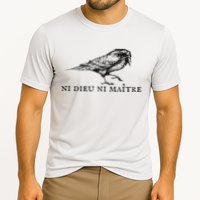 No God No Master Ni Dieu Ni Maitre Retro Crow Bird Cooling Performance Crew T-Shirt