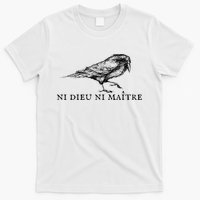 No God No Master Ni Dieu Ni Maitre Retro Crow Bird T-Shirt