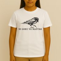 No God No Master Ni Dieu Ni Maitre Retro Crow Bird T-Shirt